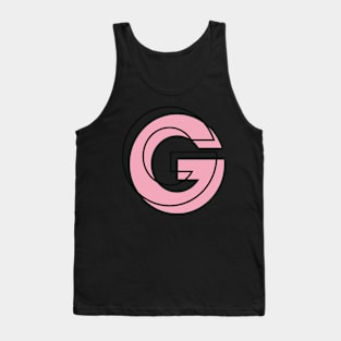 G Letter Initial Monogram Girly Pink Minimal Tank Top